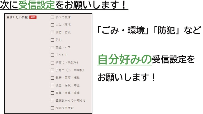 受信設定
