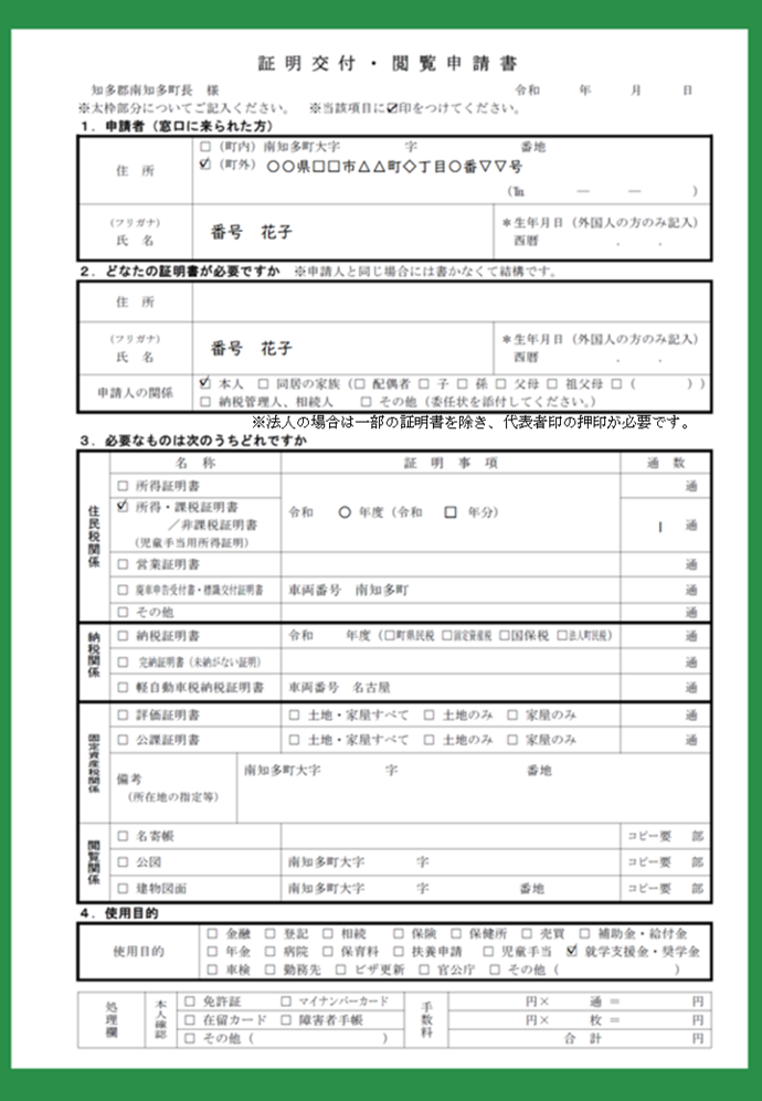 申請書